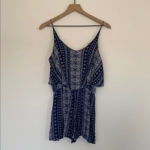 Navy patterned romper